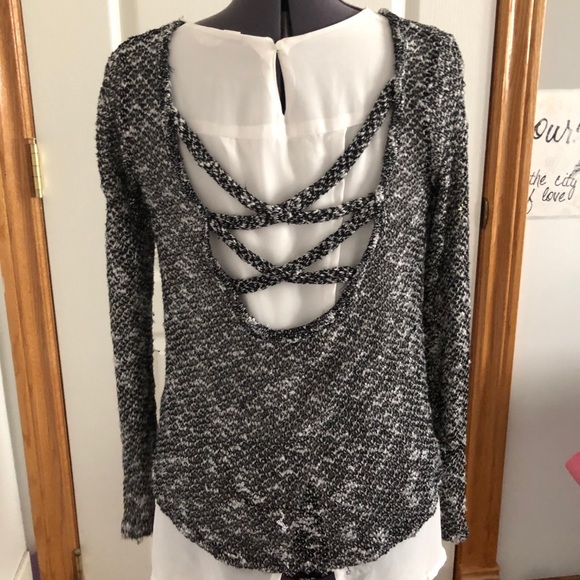 Bethany Mota Aeropostale Criss Cross Back Sweater - Picture 2 of 2